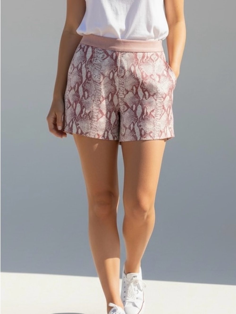 RUDSAK Blush Snake-Print Shorts